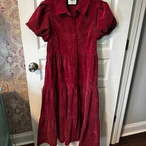 Loft Corduroy Dress with Puffed Sleeves